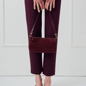 J. McLaughlin Mel Suede Handbag Merlot